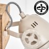 Modern väggspotlight Herford i 2-pack med träväggplatta och vridbart sandfärgat lamphuvud
