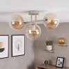 Kluster-taklampa Gastor med tre klara glasskärmar med amberfärgad ton, modern stil