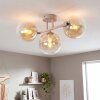 Kluster-taklampa Gastor med tre klara glasskärmar med amberfärgad ton, modern stil