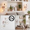 Modern 3-lågig vägglampa Ripoll i 2-pack med klara glaskupor, sandfärgad armatur