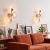 Modern 3-lågig vägglampa Ripoll i 2-pack med klara glaskupor, sandfärgad armatur