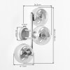 Retro vägglampa Gastor med tre färgade glasskärmar i blått, grönt och koppar