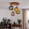Boho Cluster-taklampa Koyoto med rund klusterform och trälamellplatta
