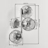 Modern klotvägglampa Koyoto i 2-delat set med tre bärnstensfärgade glasskärmar