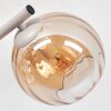 Modern klotvägglampa Koyoto i 2-delat set med tre bärnstensfärgade glasskärmar
