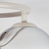 Modern kluster-taklampa Koyoto med tre runda krom- och rökfärgade glasskärmar