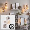 Modern vägglampa Gastor, 2-pack med tre runda glasskärmar, bredvid spegeln