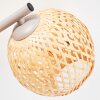 Boho vägglampa Basto i 2-pack med tre runda flätade bambuskärmar i naturfärg