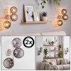 Modern kulformad vägglampa Koyoto i 2-pack med tre rökfärgade glasskärmar, E14