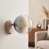 Modern Klot-vägglampa Gastor med rökfärgad och klar rund glaskupa, E14