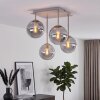 Modern klustertaklampa Gastor med 4 rökfärgade glaskupor, E14, ø 15 cm