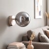 Modern vägglampa Gastor med rökfärgat glasklot och strömbrytare på armaturen