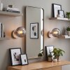 Klotvägglampa Gastor i modernt utförande, 2-pack med rund rökfärgad glasskärm