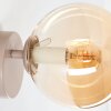Vägglampa med rund glasskärm Gastor i bärnstensfärgad, modern stil, sandfärgad metall