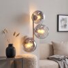 Modern vägglampa Koyoto med tre rökfärgade och klara glasskärmar, E14-fattningar