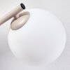 Modern Klotvägglampa Koyoto med tre vertikalt placerade vita glasskärmar i kluster