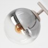 Modern cluster-taklampa Gastor med fyra runda glasskärmar i rökfärgat och klart glas