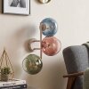 Modern kulformad vägglampa Koyoto med glasskärmar i blått, grönt, koppar och klart