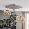Modern klot-taklampa Koyoto med 4 glasskärmar i klar, rök och amber