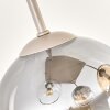 Modern klot-taklampa Koyoto med 4 glasskärmar i klar, rök och amber