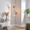 Modern Golvlampa Koyoto med sfärade glasskärmar i bärnsten, krom, rökfärg och klara