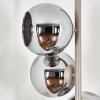 Modern Klotgolvlampa Koyoto med sex krom- och rökfärgade glasskärmar i kluster