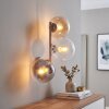 Modern 3-lågig vägglampa Gastor med klotformade glasskärmar i klart, amber och rök
