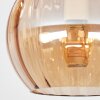 Globvägglampa Koyoto i 2-pack med tre räfflade glasskärmar i rökfärg och amber