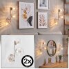 Modern vägglampa Koyoto i 2-pack med tre klara, räfflade glasskärmar, E14