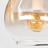 Modern vägglampa Koyoto med tre rökfärgade, amberfärgade och klara glaskupor