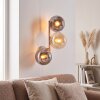 Modern kluster-vägglampa Gastor med tre runda glasskärmar i rökfärg och bärnstensfärg