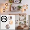 Modern vägglampa Gastor i 2-pack med runda glasskärmar i rökfärg, amber och klarglas