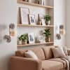 Modern vägglampa Gastor i 2-pack med runda glasskärmar i rökfärg, amber och klarglas