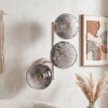 Modern vägglampa Koyoto med glassfärer, tre rökfärgade räfflade skärmar för soffan