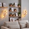 Vägglampa Koyoto med tre räfflade glasskärmar i amber och klar, 2-pack
