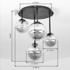 Modern kluster-taklampa Chehalis med fyra klara klotformade glasskärmar