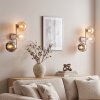 Modern Klot-vägglampa Koyoto i 2-pack, tre glasskärmar i krom, rök, amber och klart