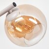 Modern Klot-vägglampa Koyoto i 2-pack, tre glasskärmar i krom, rök, amber och klart