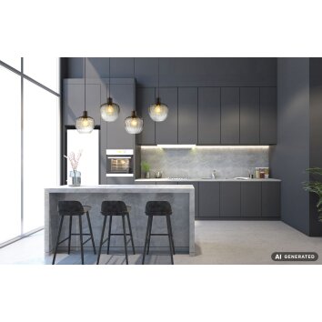 NOWA Toy pendellampa över köksö, för kök, 4-ljus, modern, avlång, 108 cm, E27