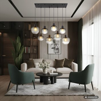 NOWA Toy modern pendellampa hänglampa matbordslampa för vardagsrum, 110 cm, 8-flammig