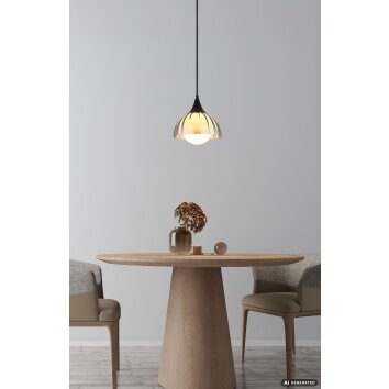 NOWA Eva modern pendellampa över matbord, kök och hall, Ø 20 cm, G9, 120 cm, 10 W
