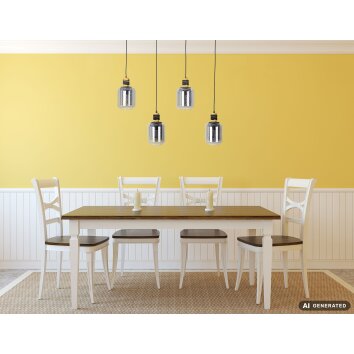 NOWA Ando hänglampa taklampa 4-armad modern höj- och sänkbar E27 40 W 88,5 cm