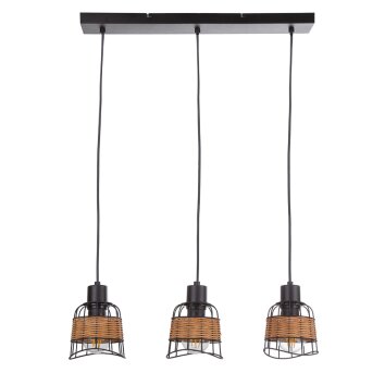 NOWA Esra 3-lågig burformad pendellampa hänglampa för matrum och kök 57 cm
