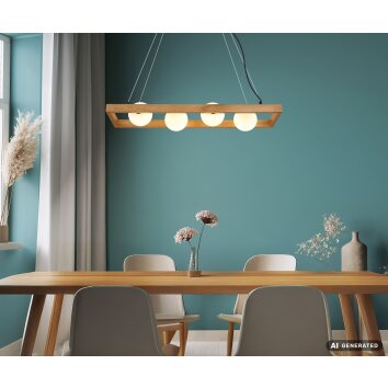 NOWA Nanda modern avlång takpendellampa för kök och matrum med 4 ljuskällor G9, 5 W, 84 cm