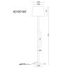 NOWA Joris modern golvlampa med rund skärm, E27, 151 cm för vardagsrum och hall
