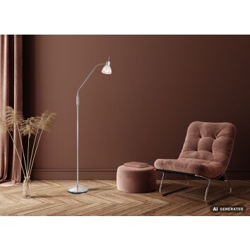 NOWA Daytona bågformad golvlampa för läshörna, läslampa med riktad skärm, E14, 150 cm