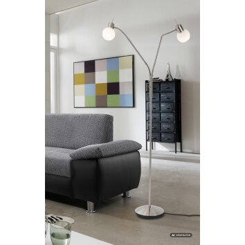 NOWA Loxy modern läsgolvlampa med två ljuspunkter, E14, 150 cm