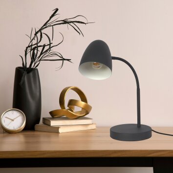 NOWA Jason skrivbordslampa med böjd arm, E14, 40 cm, modern bordslampa för läsning