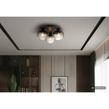 NOWA Toy modern plafond taklampa, rund, Ø 45 cm, 20,5 cm, 3-armad, E27, 60 W