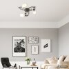 NOWA Venezia rund taklampa med 3 armar, Ø 50 cm, plafond, böjd design och modern stil